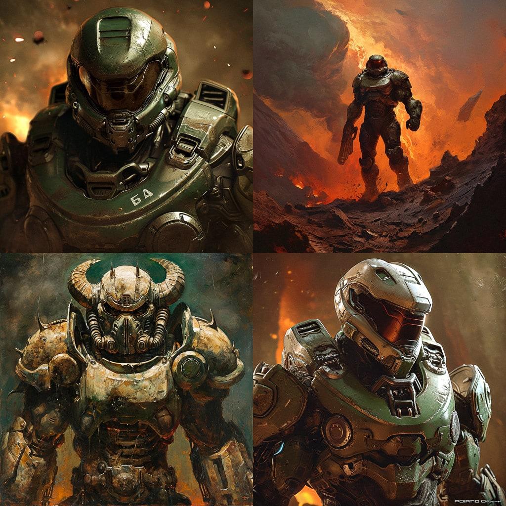 Doom style, Midjourney V6, render 1 of 4