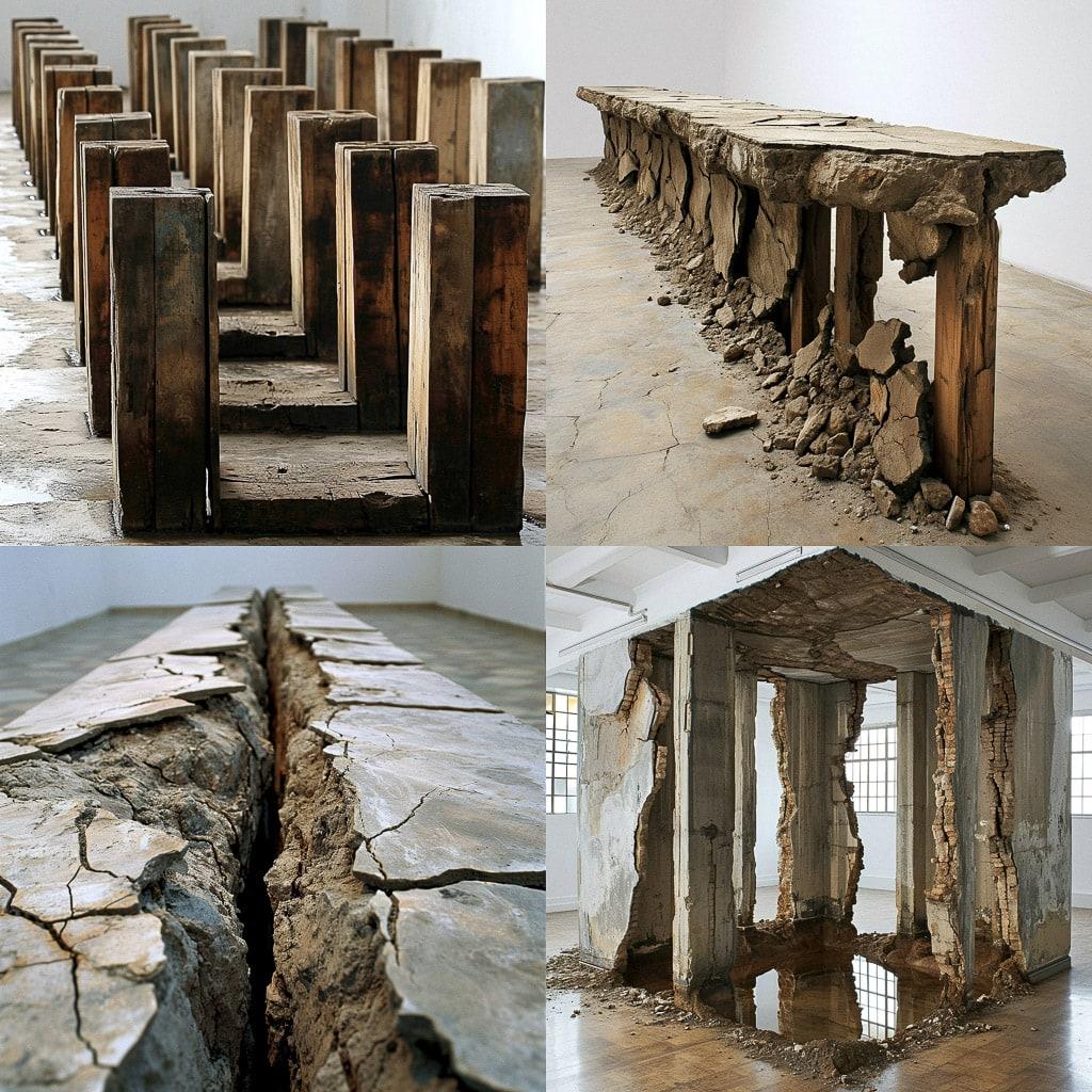 Doris Salcedo style, Midjourney V6, render 1 of 4