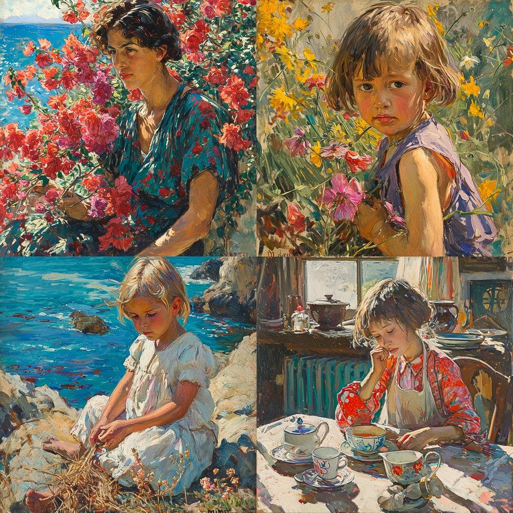 Dorothea Sharp style, Midjourney V6, render 1 of 4