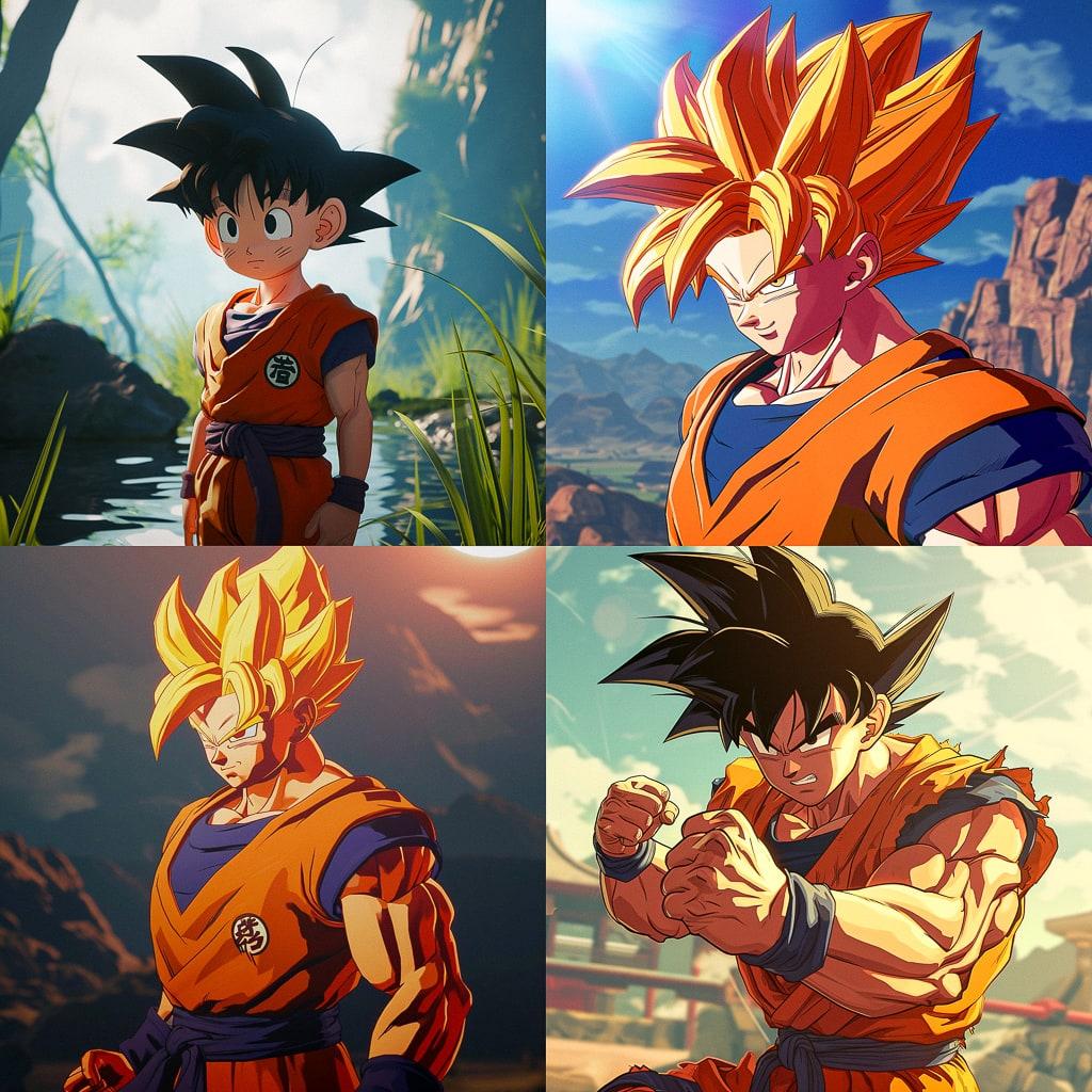 Dragon Ball Z Kakarot style, Midjourney V6, render 1 of 4