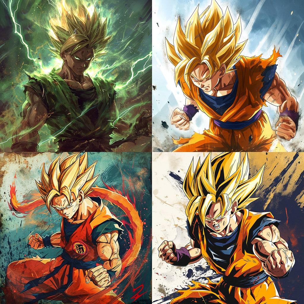 Dragon Ball Z style, Midjourney V6, render 1 of 4
