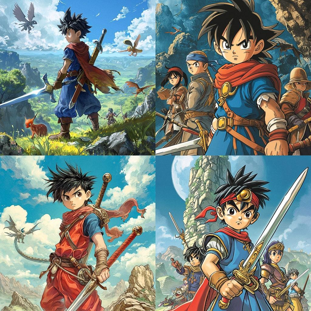 Dragon Quest: The Adventure of Dai style, Midjourney V6, render 1 of 4