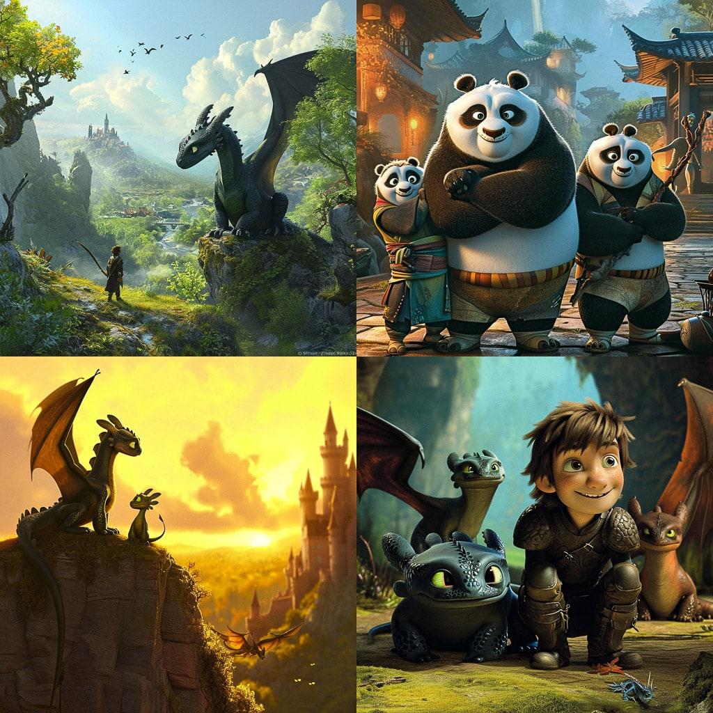Dreamworks style, Midjourney V6, render 1 of 4
