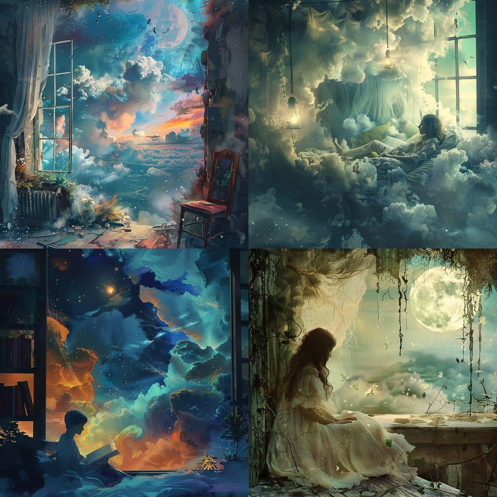 Dreamy atmosphere style, Midjourney V6, render 1 of 4