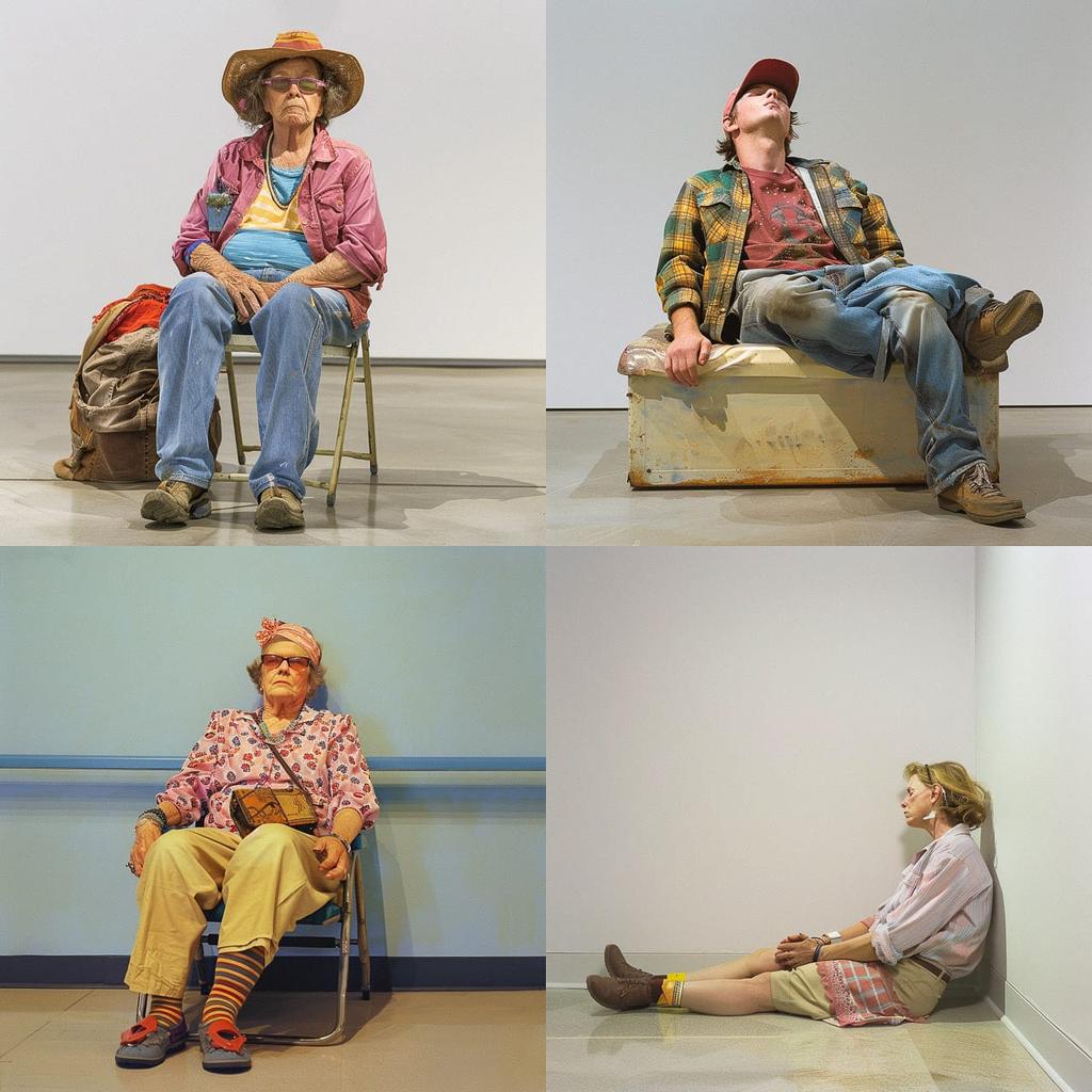 Duane Hanson style, Midjourney V6, render 1 of 4