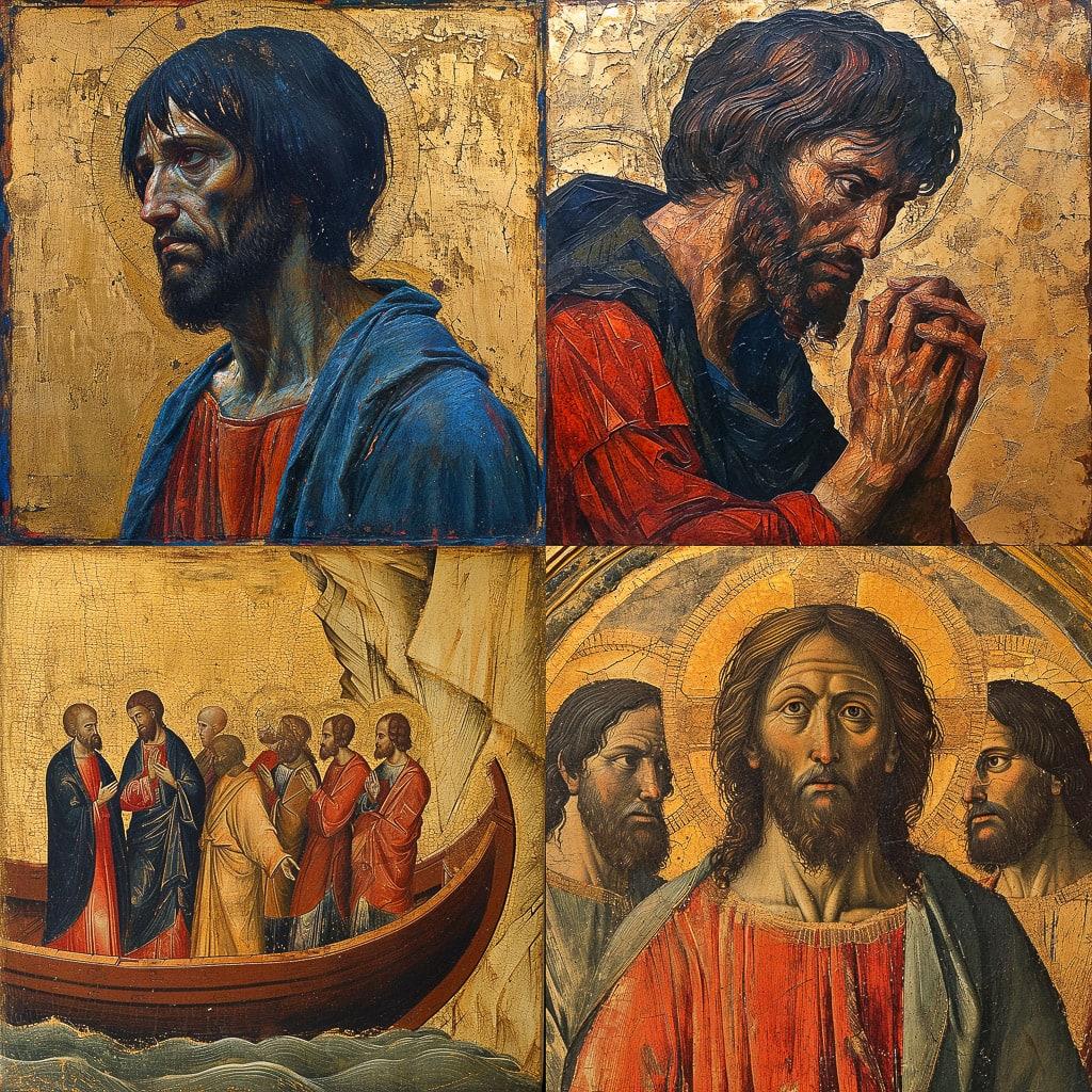 Duccio style, Midjourney V6, render 1 of 4