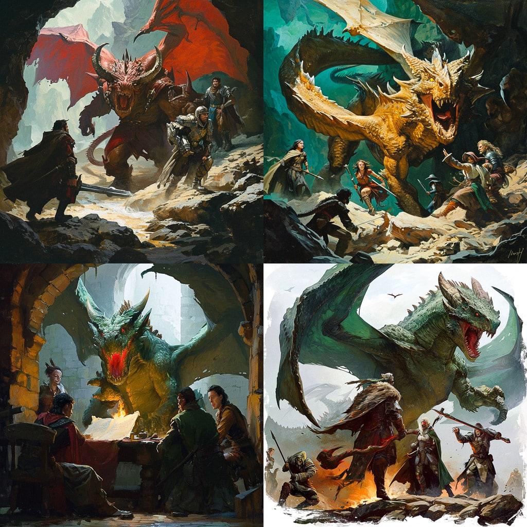 Dungeons and Dragons style, Midjourney V6, render 1 of 4