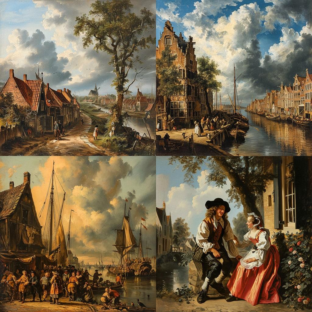 Dutch Golden Age style, Midjourney V6, render 1 of 4