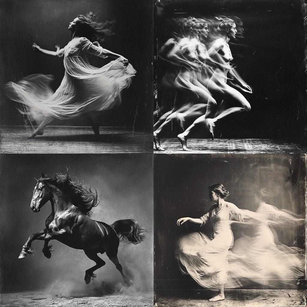 Eadweard Muybridge style, Midjourney V6, render 1 of 4