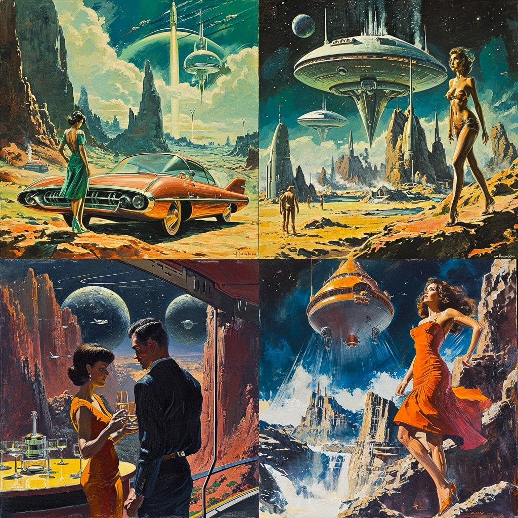 Ed Emshwiller style, Midjourney V6, render 1 of 4