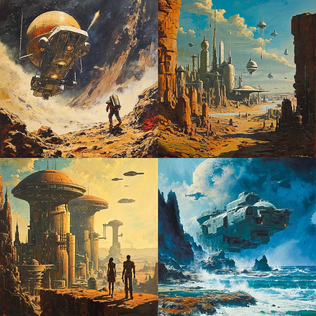 Edward Blair Wilkins style, Midjourney V6, render 1 of 4