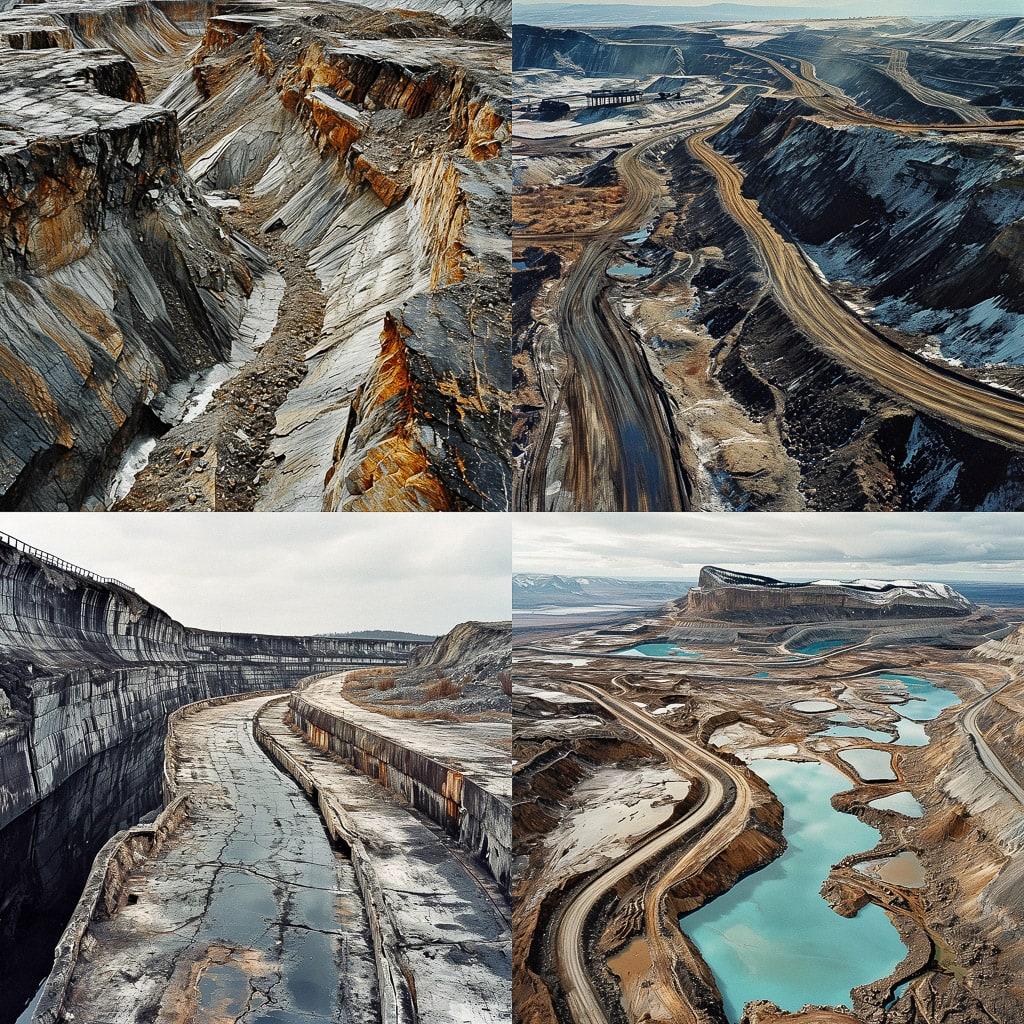 Edward Burtynsky style, Midjourney V6, render 1 of 4