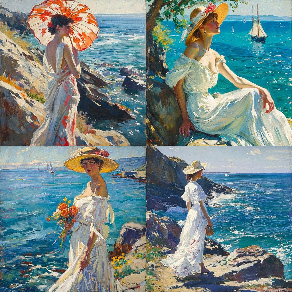 Edward Cucuel style, Midjourney V6, render 1 of 4