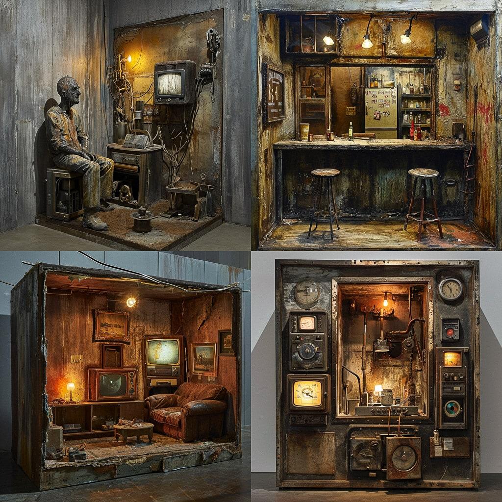 Edward Kienholz style, Midjourney V6, render 1 of 4