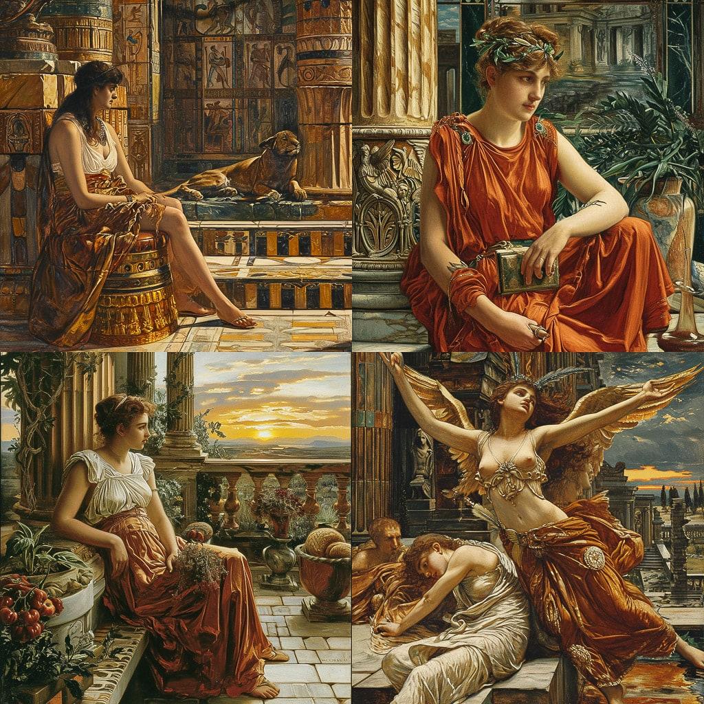 Edward Poynter style, Midjourney V6, render 1 of 4
