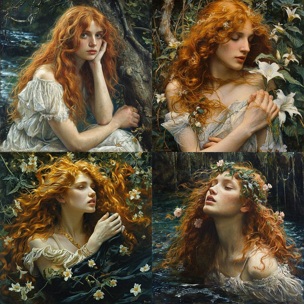 Edward Robert Hughes style, Midjourney V6, render 1 of 4