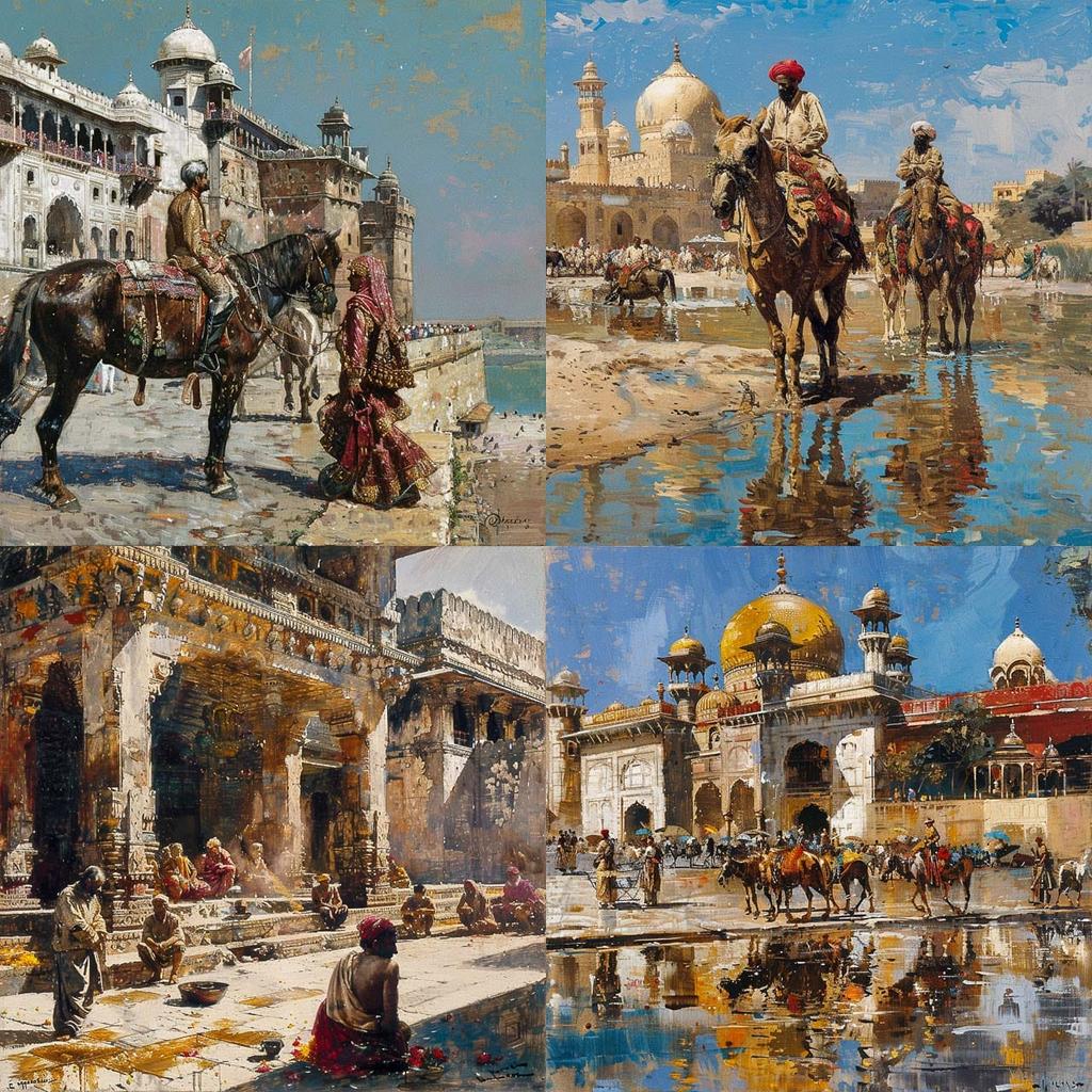 Edwin Lord Weeks style, Midjourney V6, render 1 of 4