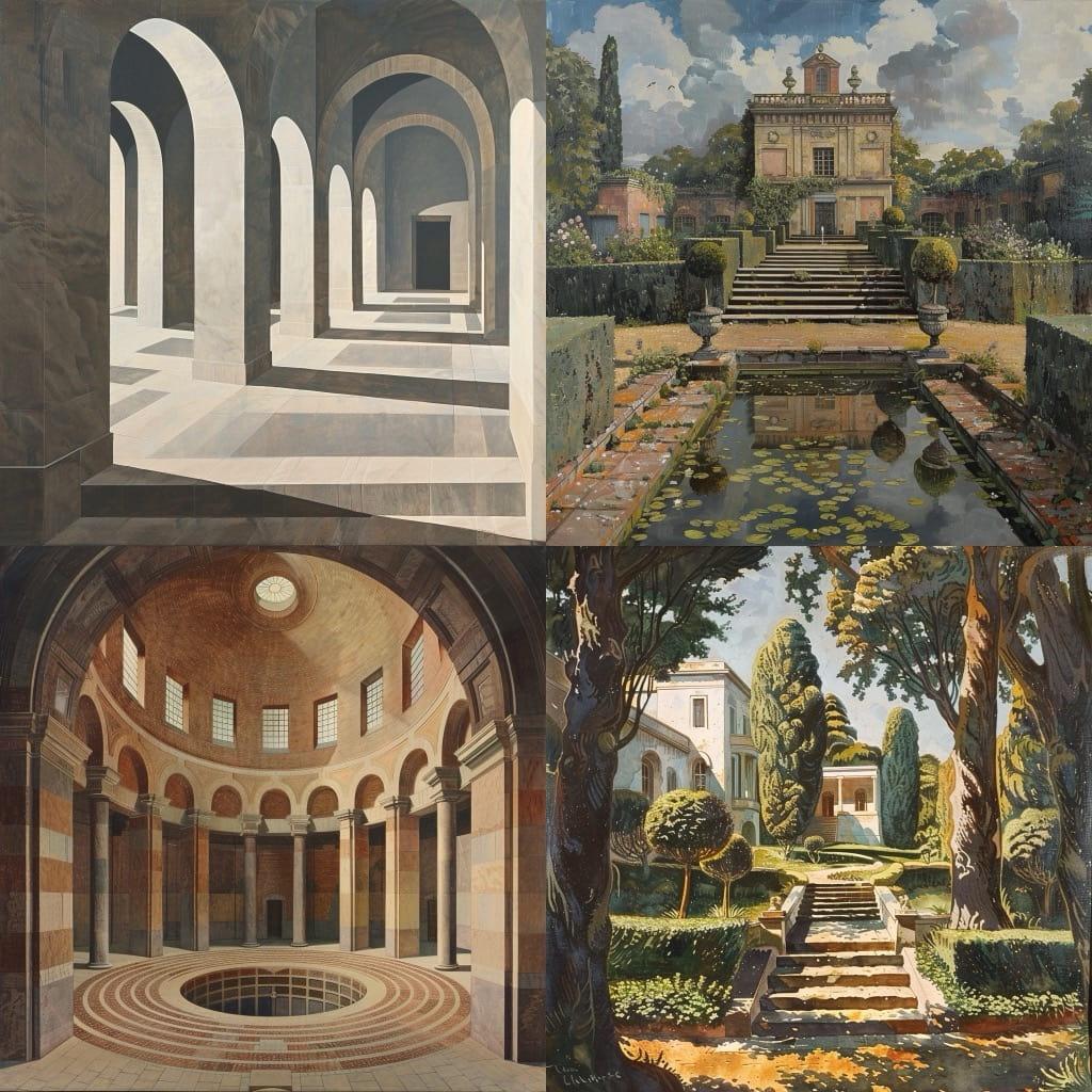 Edwin Lutyens style, Midjourney V6, render 1 of 4