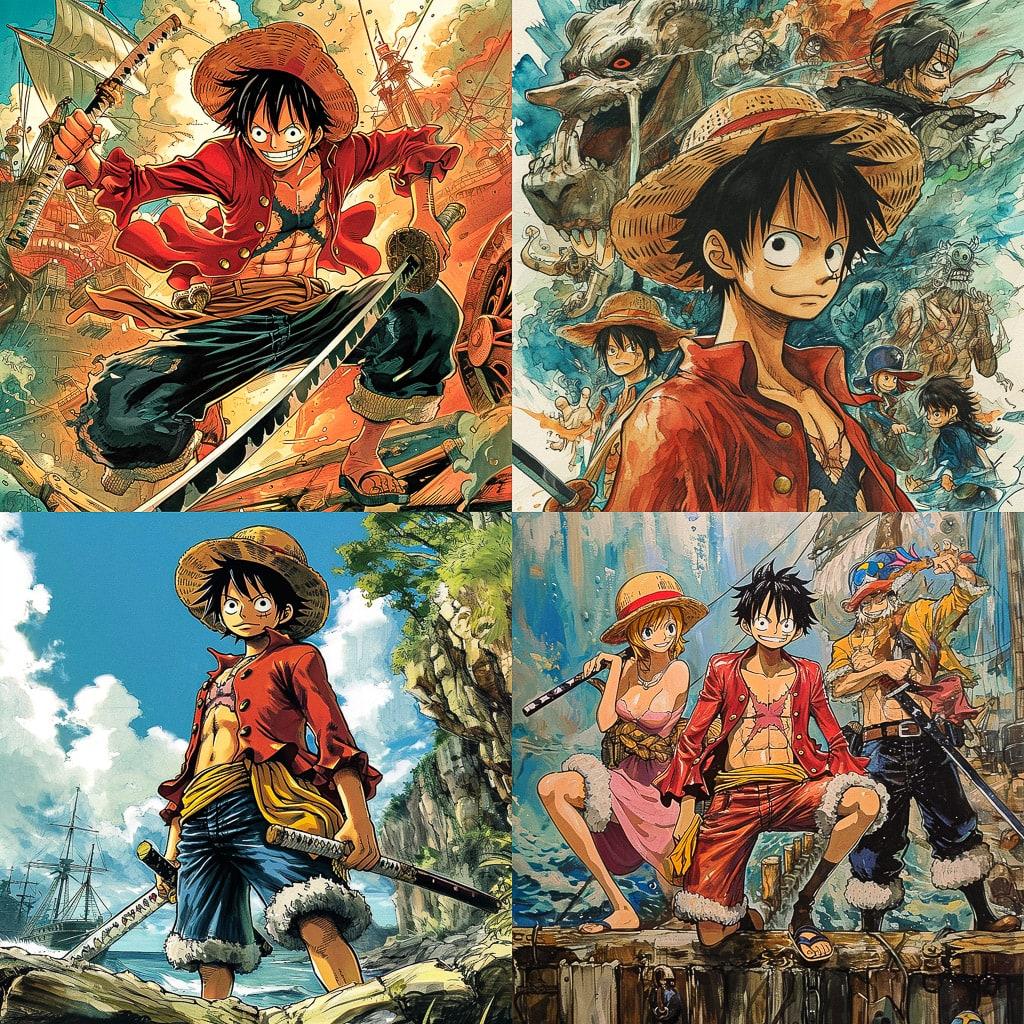 Eiichiro Oda style, Midjourney V6, render 1 of 4