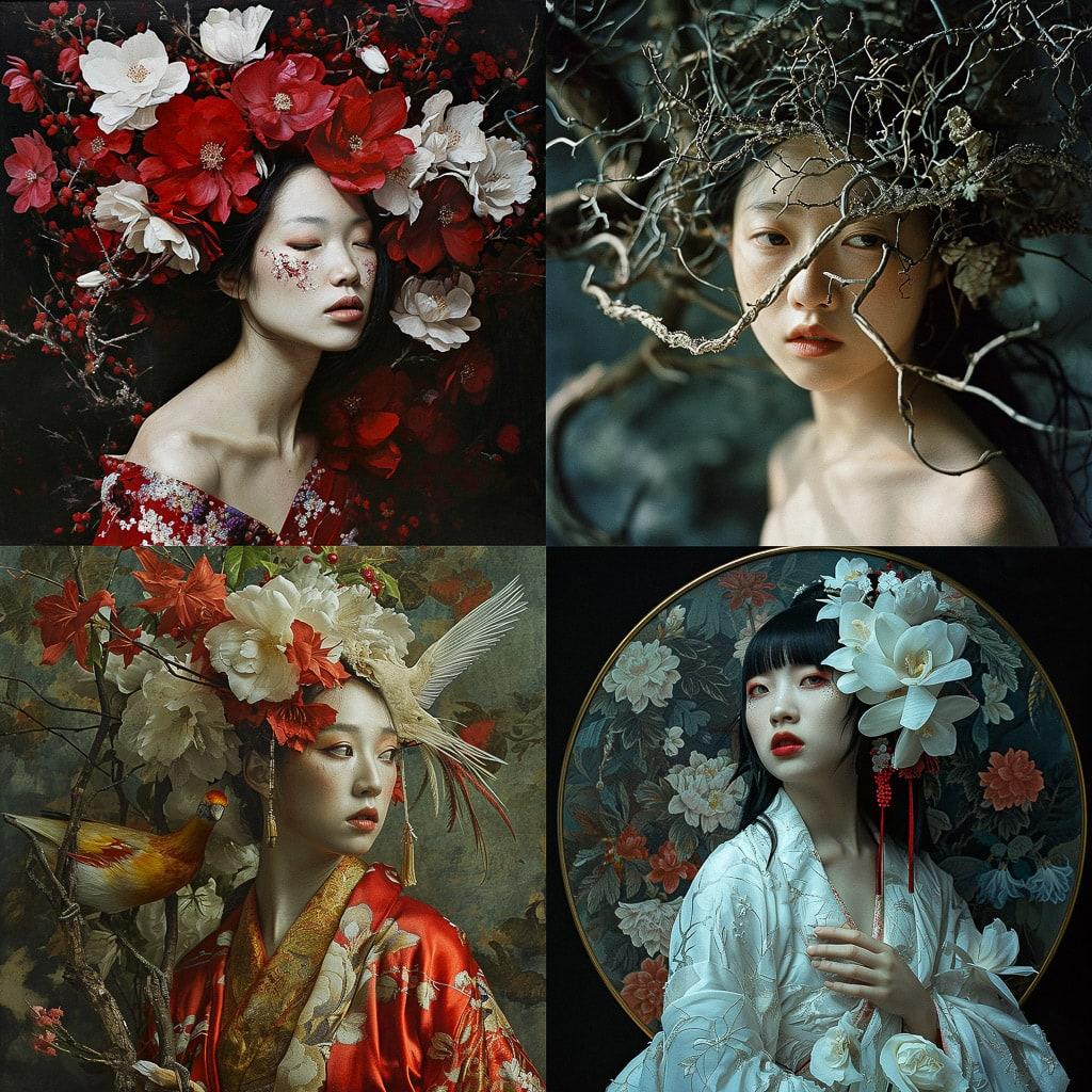 Eiko Ishioka style, Midjourney V6, render 1 of 4