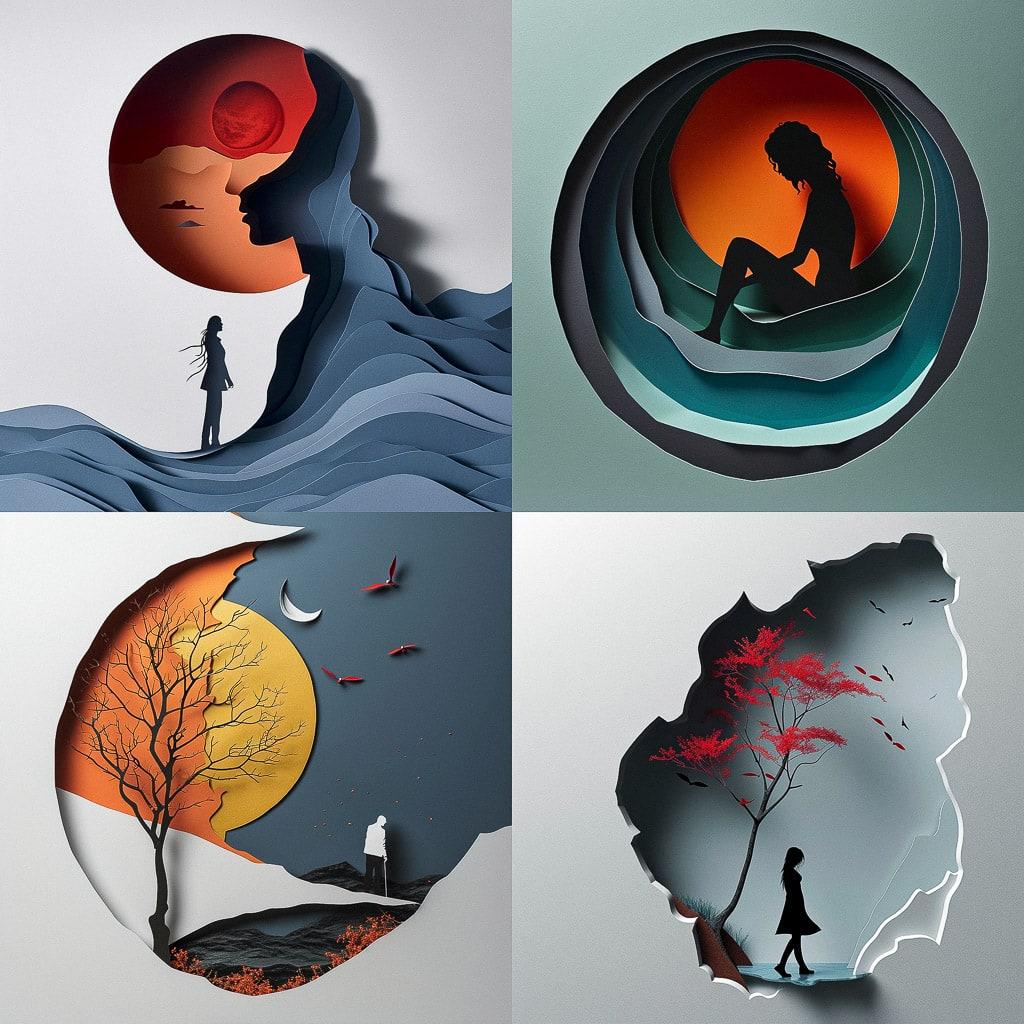 Eiko Ojala style, Midjourney V6, render 1 of 4