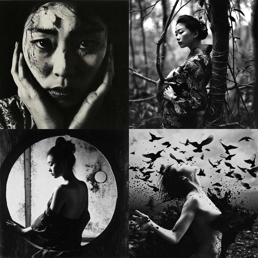 Eikoh Hosoe style, Midjourney V6, render 1 of 4