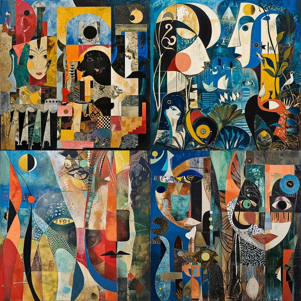 Eileen Agar style, Midjourney V6, render 1 of 4