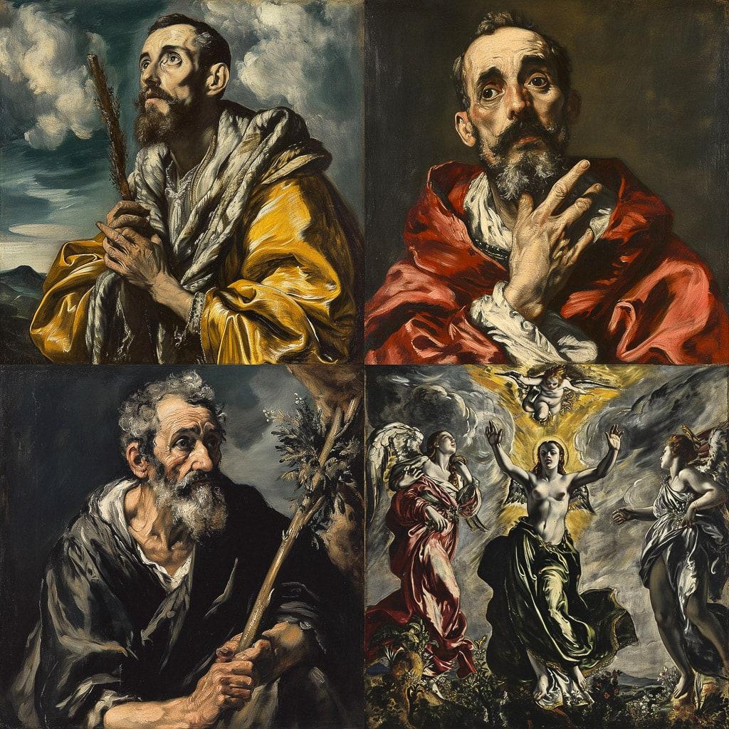 El Greco style, Midjourney V6, render 1 of 4