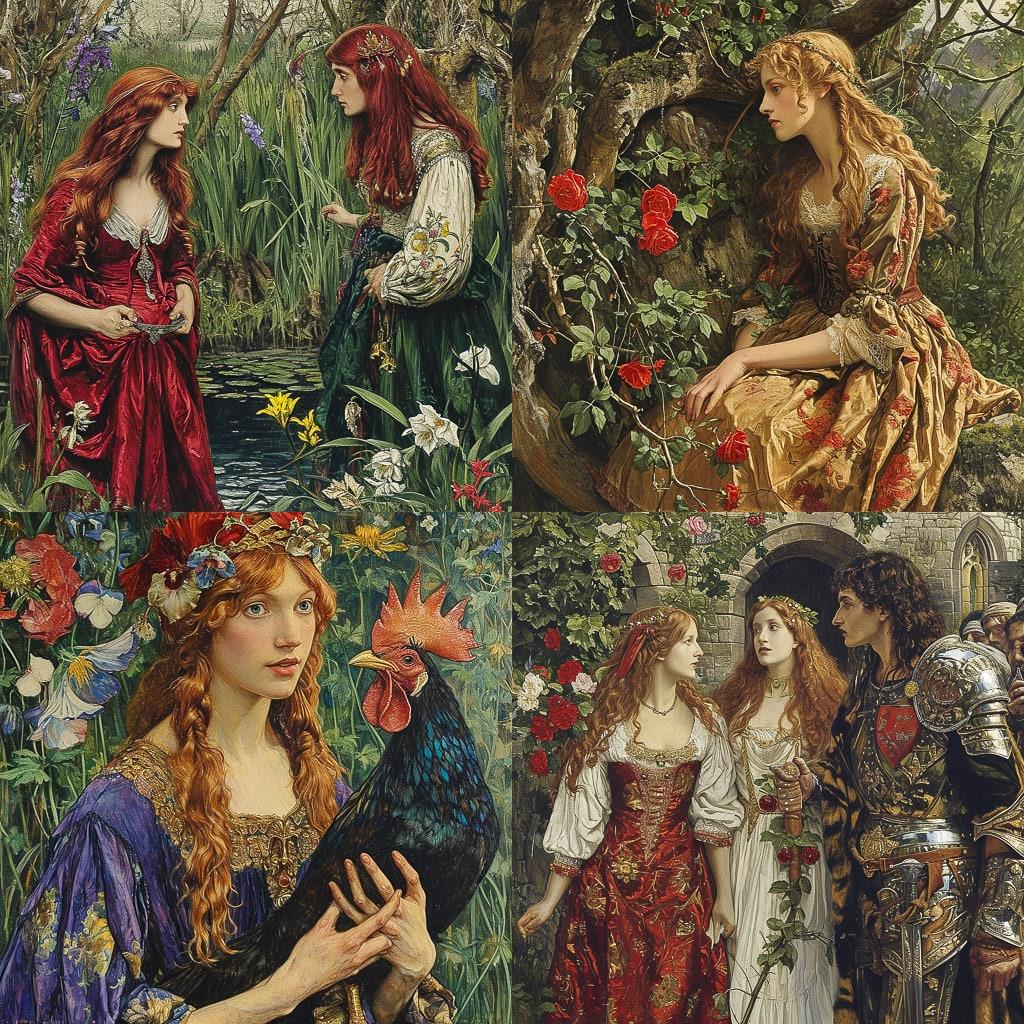 Eleanor Fortescue-Brickdale style, Midjourney V6, render 1 of 4