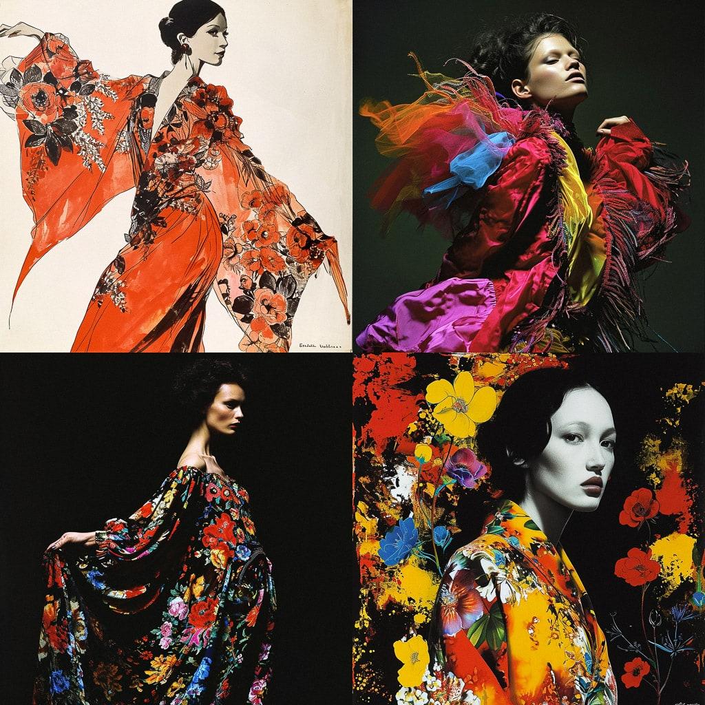Emanuel Ungaro style, Midjourney V6, render 1 of 4