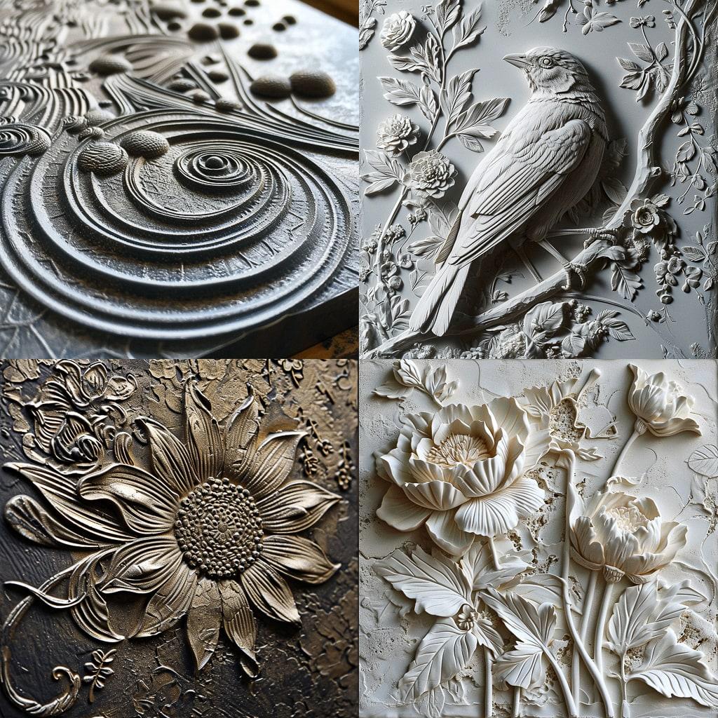 Embossing style, Midjourney V6, render 1 of 4