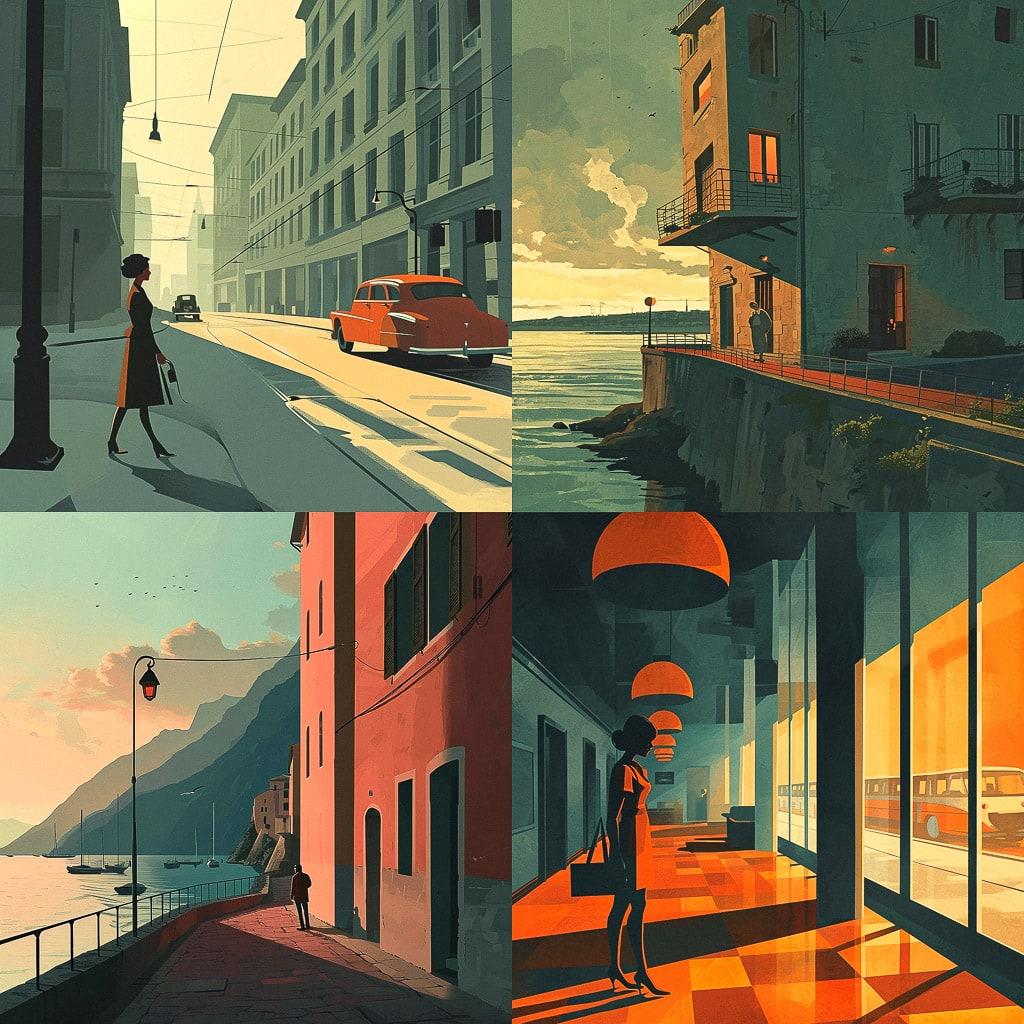 Emiliano Ponzi style, Midjourney V6, render 1 of 4