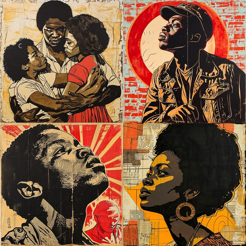 Emory Douglas style, Midjourney V6, render 1 of 4