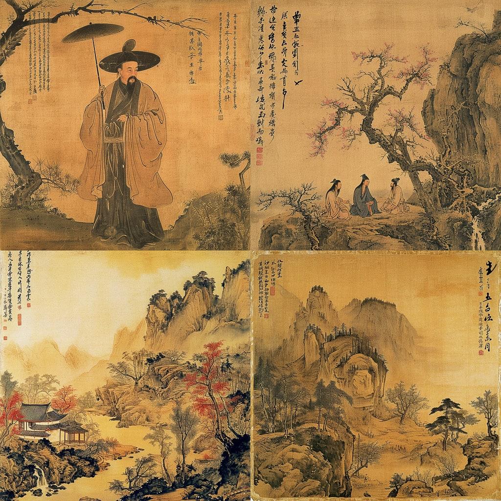 Emperor Huizong of Song style, Midjourney V6, render 1 of 4