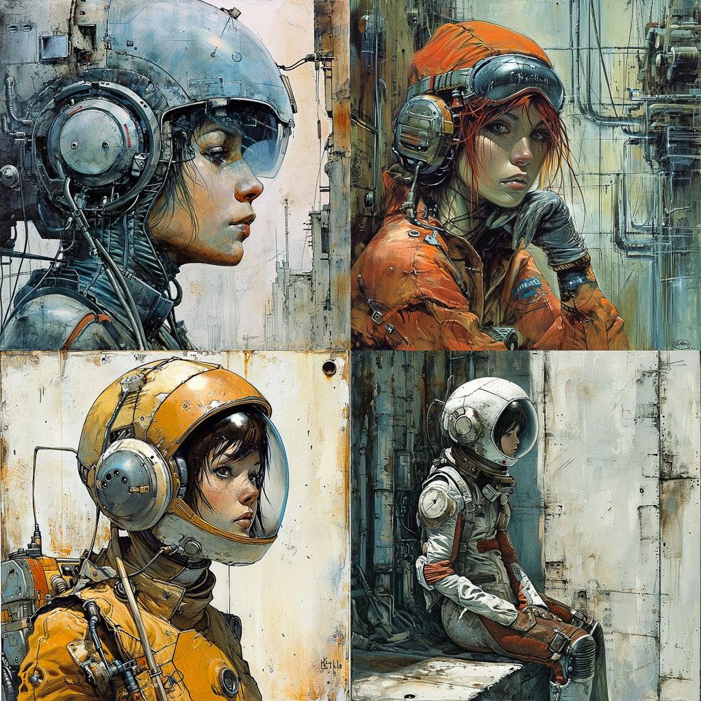Enki Bilal style, Midjourney V6, render 1 of 4