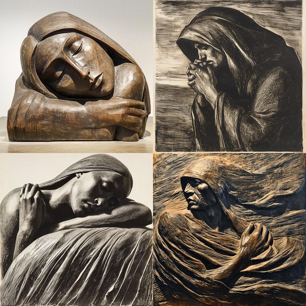 Ernst Barlach style, Midjourney V6, render 1 of 4