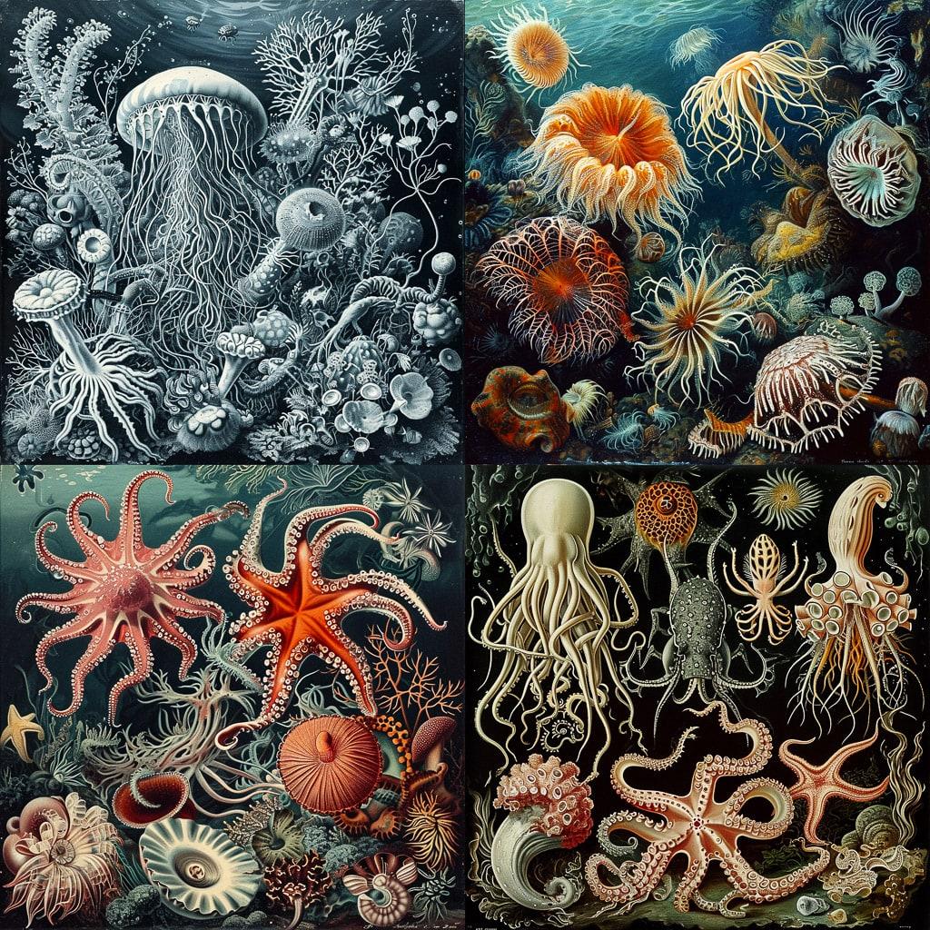 Ernst Haeckel style, Midjourney V6, render 1 of 4