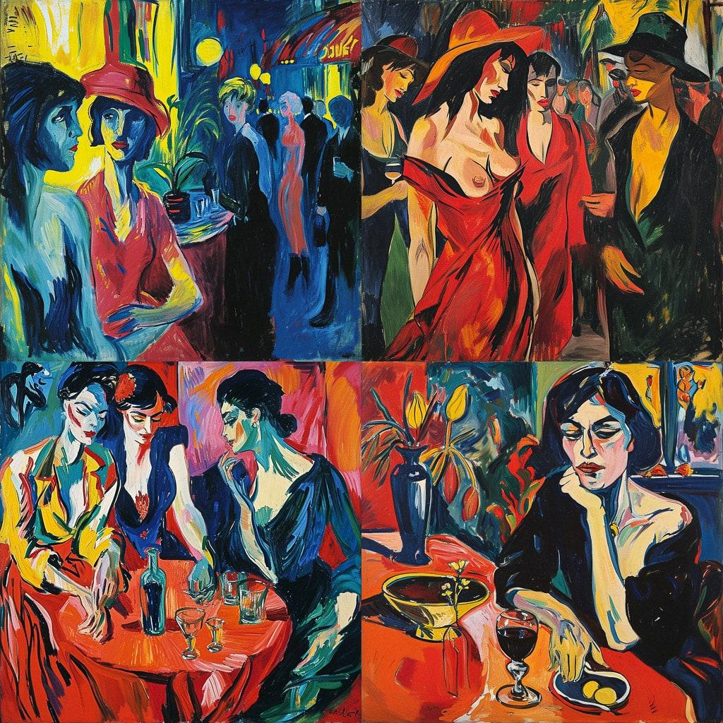 Ernst Ludwig Kirchner style, Midjourney V6, render 1 of 4