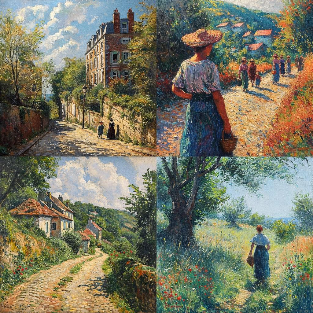 Esther Pissarro style, Midjourney V6, render 1 of 4