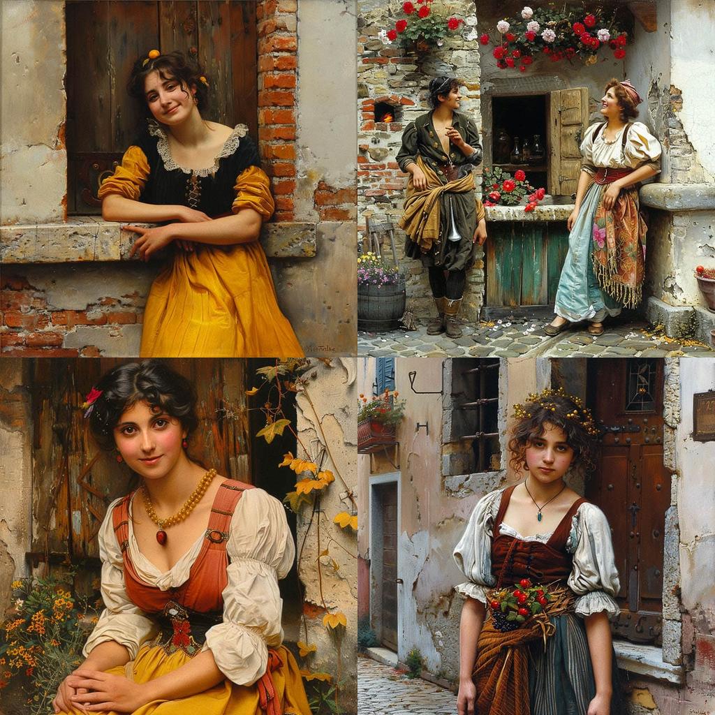 Eugene de Blaas style, Midjourney V6, render 1 of 4