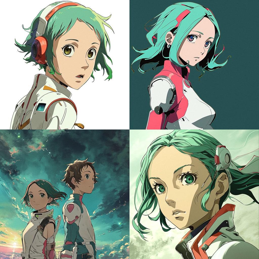 Eureka Seven style, Midjourney V6, render 1 of 4