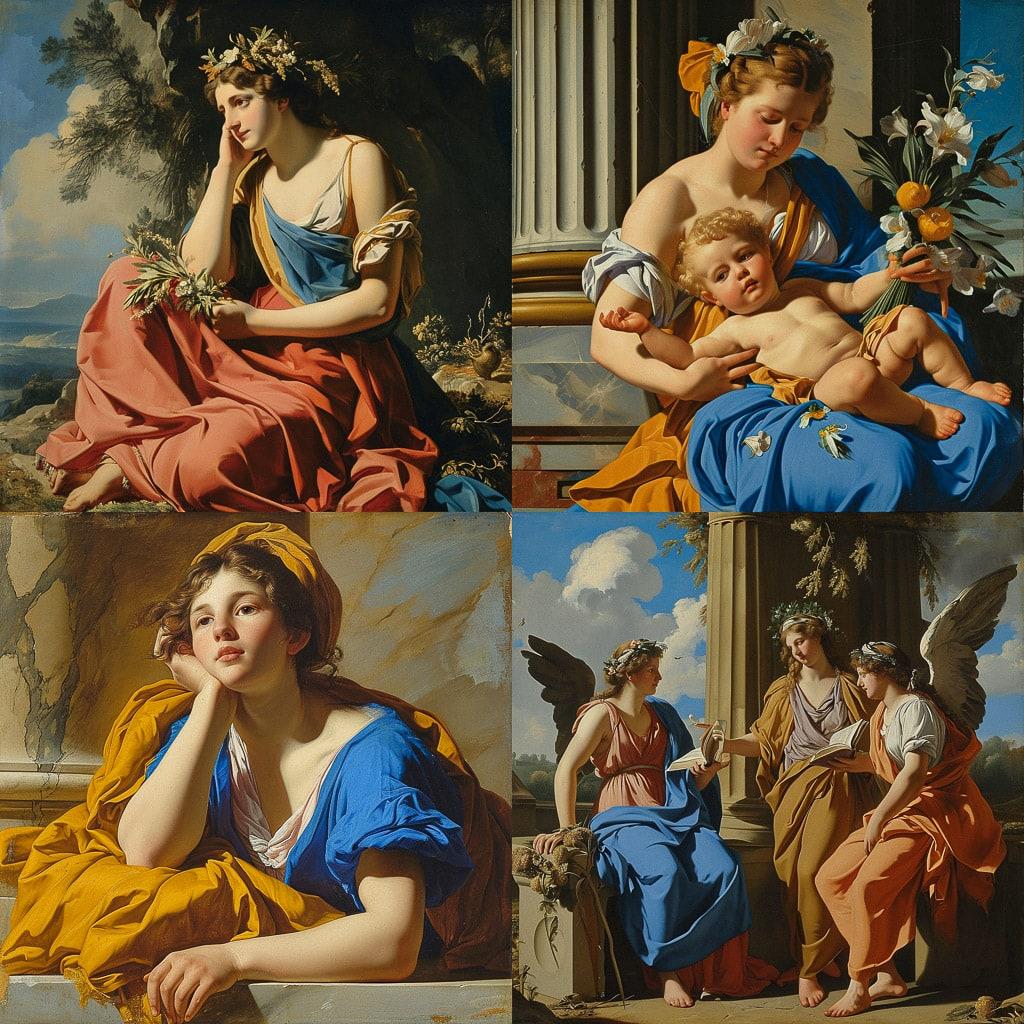 Eustache Le Sueur style, Midjourney V6, render 1 of 4