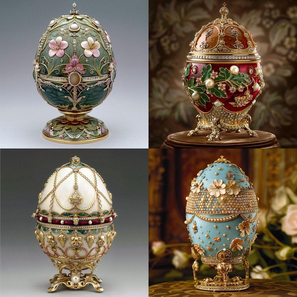 Faberge egg style, Midjourney V6, render 1 of 4