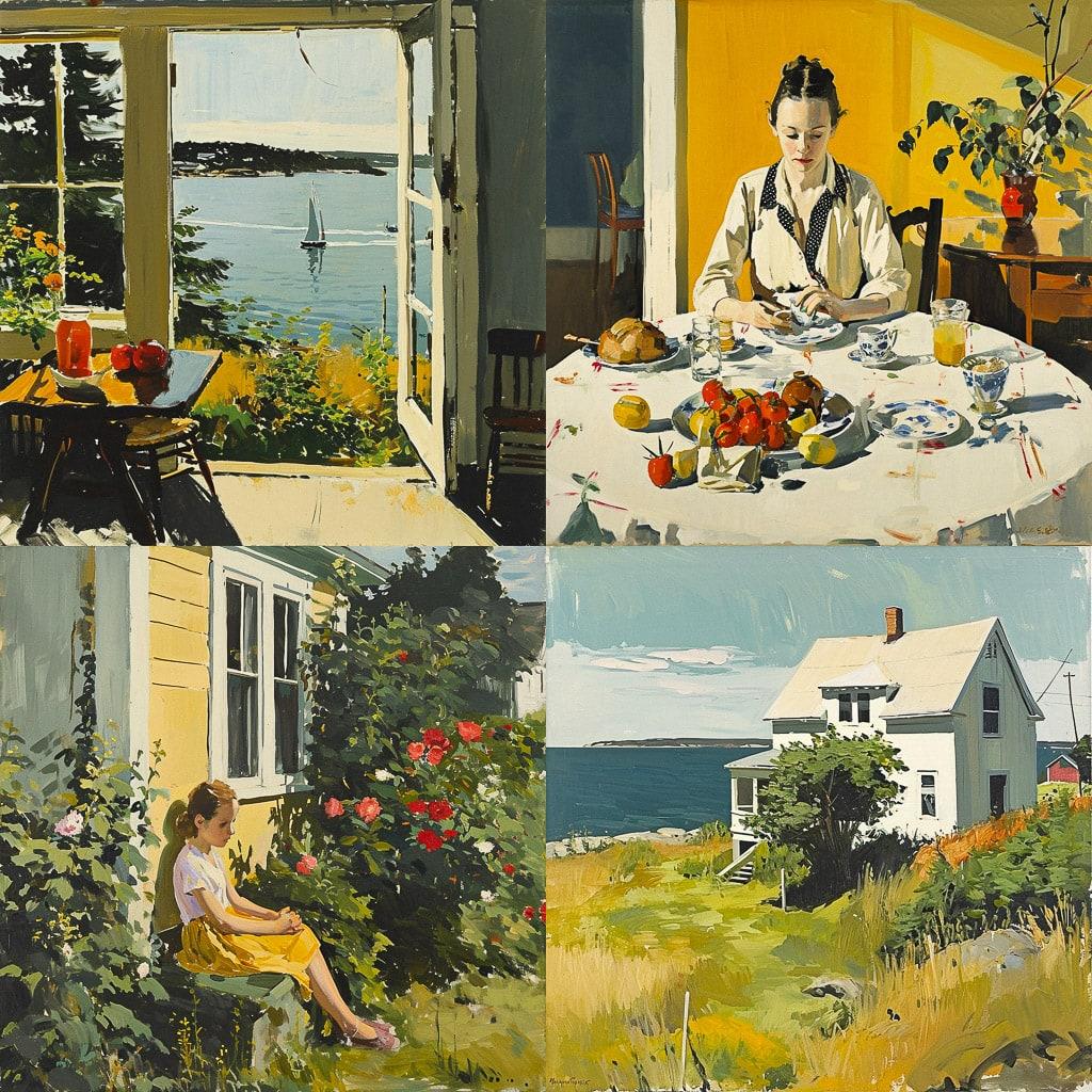 Fairfield Porter style, Midjourney V6, render 1 of 4