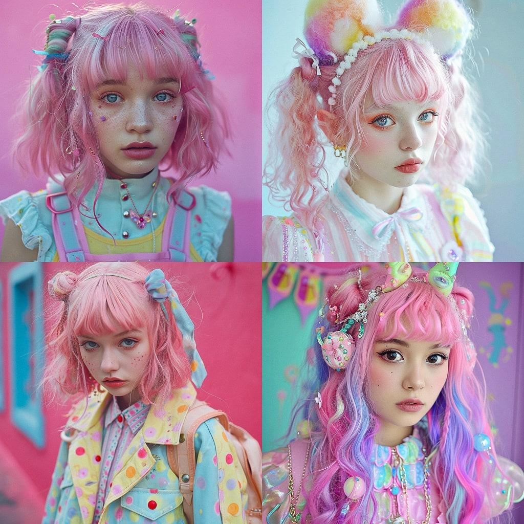 Fairy Kei fashion style, Midjourney V6, render 1 of 4