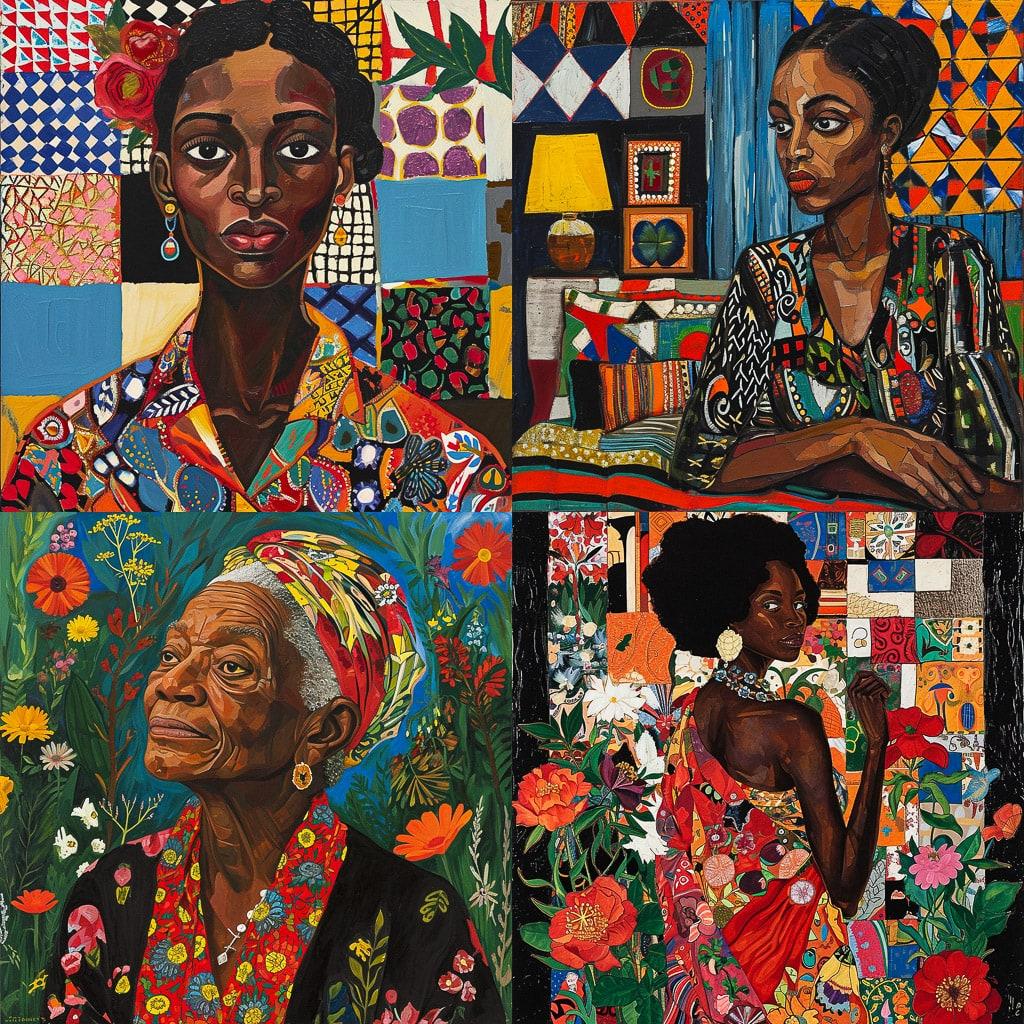 Faith Ringgold style, Midjourney V6, render 1 of 4