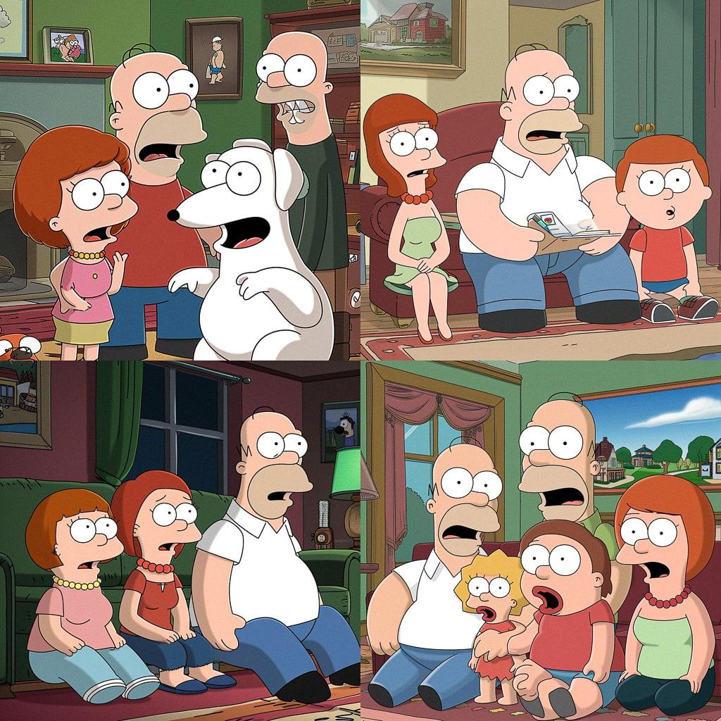 Family Guy style, Midjourney V6, render 1 of 4