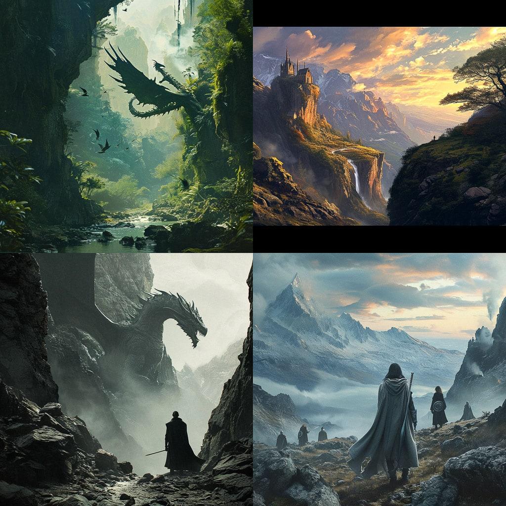 Fantasy movie style, Midjourney V6, render 1 of 4