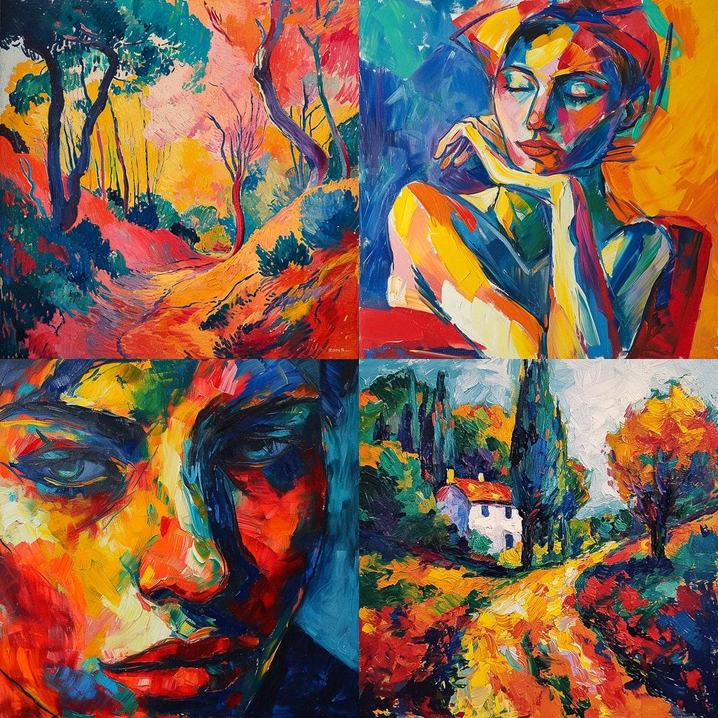 Fauvism style, Midjourney V6, render 1 of 4