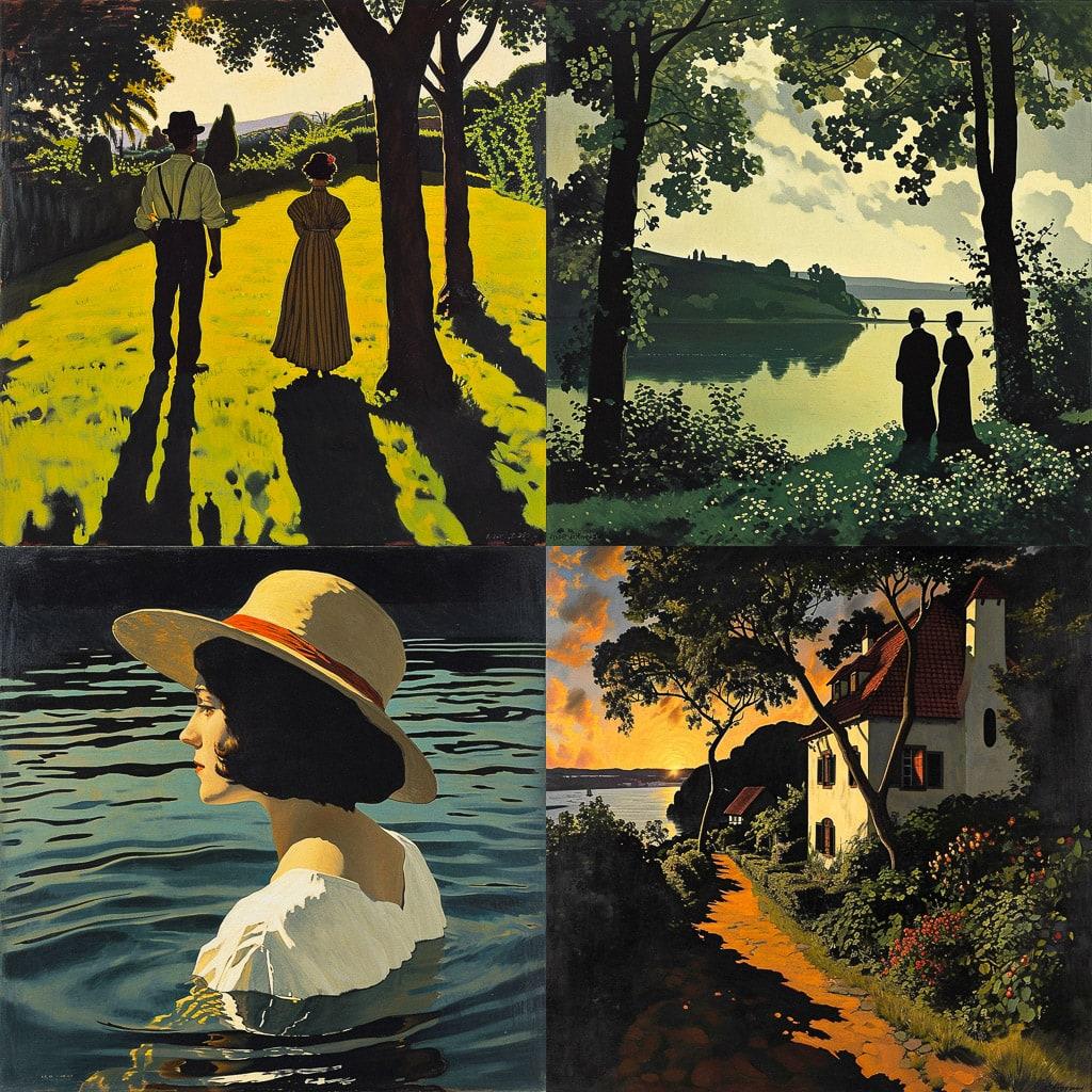 Felix Vallotton style, Midjourney V6, render 1 of 4